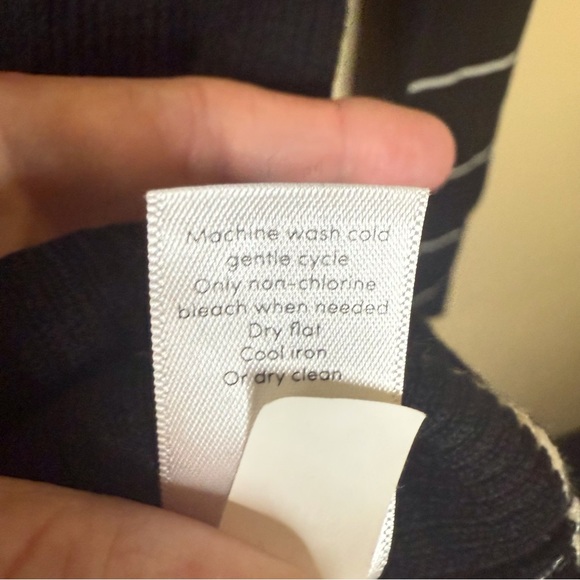 Athleta Bayside Black & White Stripe‎ Merino Wool Blend Sweater Size Medium - Picture 7 of 7